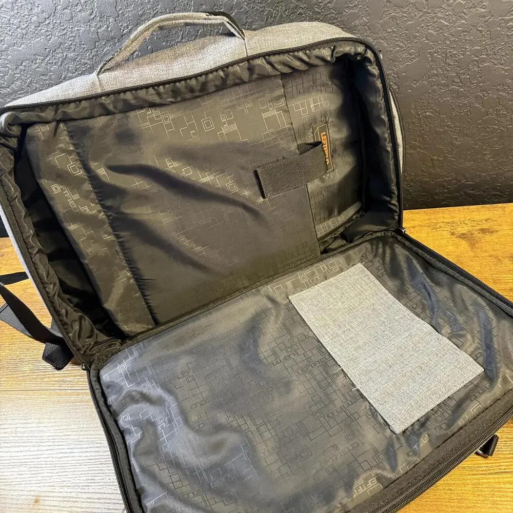 Leftfield‎ 3-Way Convertible Grey Canvas Laptop Backpack Briefcase Mens OS